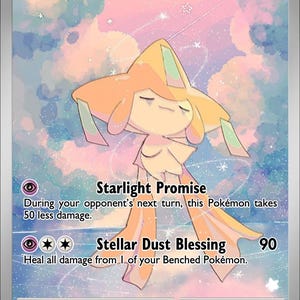 Jirachi – Pokémon-Fanart-Karte (handgefertigt)