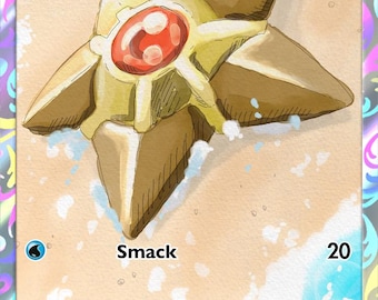 Staryu – Pokémon-Fanart-Karte (handgefertigt)