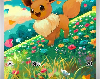 Evoli - Pokémon-Fanart-Karte (handgefertigt)