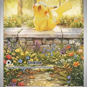 Pikachu - Pokemon Custom Fan Art Hand Made Card