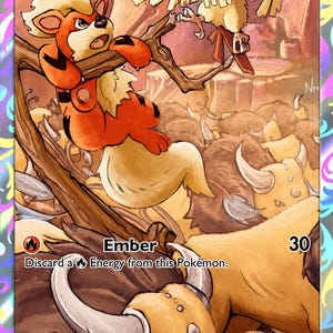 Growlithe - Pokemon Custom Fan Art Hand Made Card
