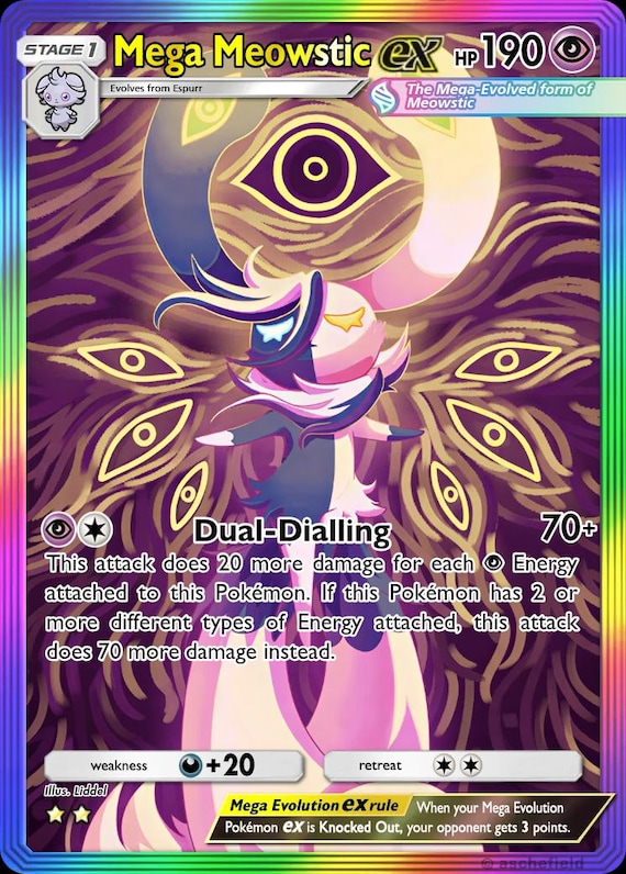 meowstic pokemon card POKMON GAME sv8 054/106 U and put them into your hand Mega Meowstic EX - Pokemon