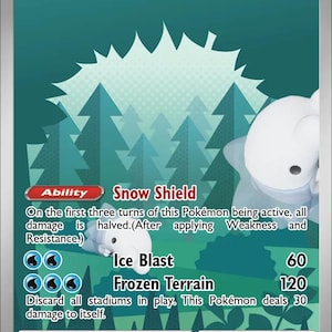 Snom - Pokemon Custom Fan Art Hand Made Card