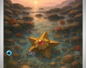 Staryu – Pokémon-Fanart-Karte (handgefertigt)