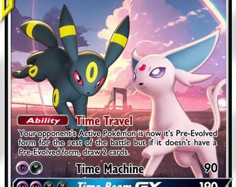 Espeon & Umbreon GX - Pokemon Custom Fan Art Hand Made Card
