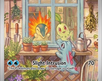 Totodile - Pokemon Custom Fan Art Hand Made Card