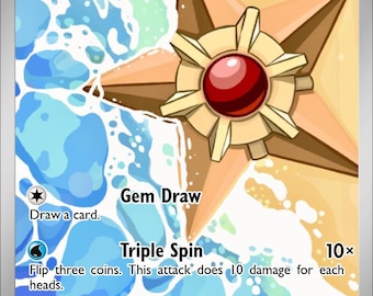 Staryu – Pokémon-Fanart-Karte (handgefertigt)