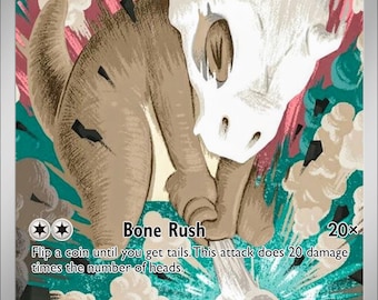 Cubone - Pokemon Custom Fan Art Hand Made Card