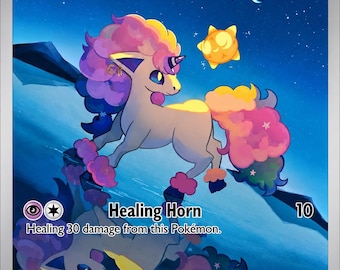 Galarian Ponyta - Pokemon Custom Fan Art Hand Made Card