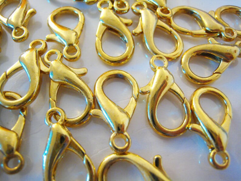 Finding 4 Pcs Gold Extra Large Solid Lobster Claw Clasp Etsy