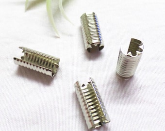 Finding - 10 pcs (Silver, Gold, Antique Brass or Gunmetal colour can be choose) Large Plated Cylinder Adjustable Crimp Round Tone