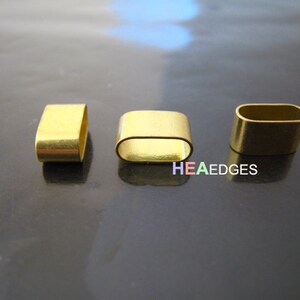 Finding 6 pcs Gold Flat Head with Round Edge Rectangular Tubes 9mm x 5mm x 4mm Inside 8mm x 3mm Hole image 2