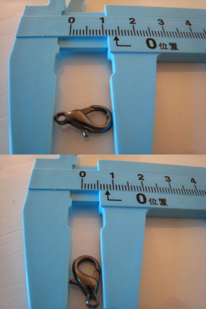 Hallazgo 6 piezas Negro sólido Mini Langosta Cierre de cierre de garra 14mm x 8mm imagen 3