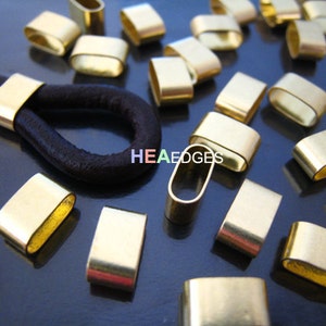 Finding 6 pcs Gold Flat Head with Round Edge Rectangular Tubes 9mm x 5mm x 4mm Inside 8mm x 3mm Hole image 1