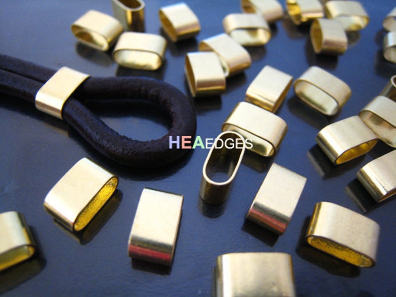 Finding 6 pcs Gold Flat Head with Round Edge Rectangular Tubes 9mm x 5mm x 4mm Inside 8mm x 3mm Hole image 1