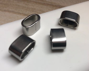 Finding - 2 pcs Stainless steel Spacer Tube with Round Edge Rectangular Tubes 13.5 mm x 8mm x 8mm ( Inside 11mm x 6mm Hole )