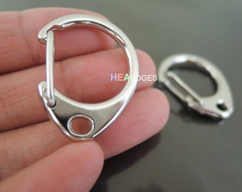 Finding - 2 pcs Silver Very Large Solid Lobster Claw Large Clasp Closure Toggle Buckle 28mm x 22mm