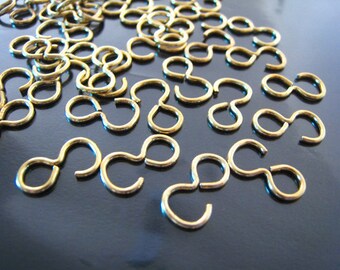 Finding - 10 pcs Gold  Eight 8 Shaped Open Jump Rings 16mm x 8mm