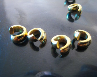 Finding - 20 pcs Gold Round Small Openable Spacers Beads with Large Hole ( 7mm x 3mm  inside 3mm)