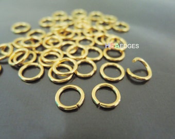 Open Jump Rings 8mm - 10pcs Finding Gold Open Jump Ring Hard Snap Jump Rings Brass Metal Ring Connector Jewellery Making