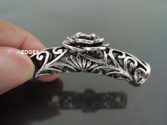 Inside 6 5mm Diameter Finding Antique Silver With Flower Pattern Curve Arc Tubes Slider Tube Beads 42 5mm X 9mm 1pc Curved Tube Bead Findings Jewelry Making Beading Kromasol Com