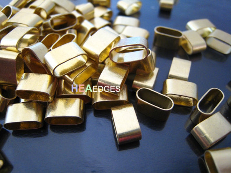 Finding 6 pcs Gold Flat Head with Round Edge Rectangular Tubes 9mm x 5mm x 4mm Inside 8mm x 3mm Hole image 3