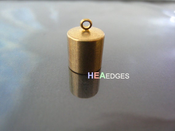 6 Pcs Vintage Gold End Caps 8mm Findings Vintage Gold Large Leather Cord  Ends Cap With Loop 12mm X 9mm 