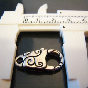 Finding 2 pcs Silver Pattern Large Clasps 24mm x 13mm image 3
