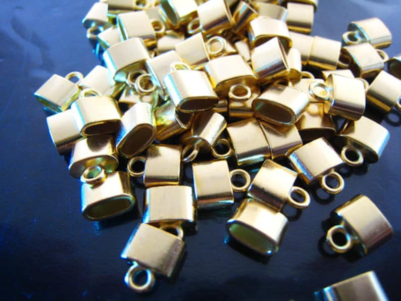 18pcs Gold End Caps Findings Small Flat Leather Cord Ends Etsy