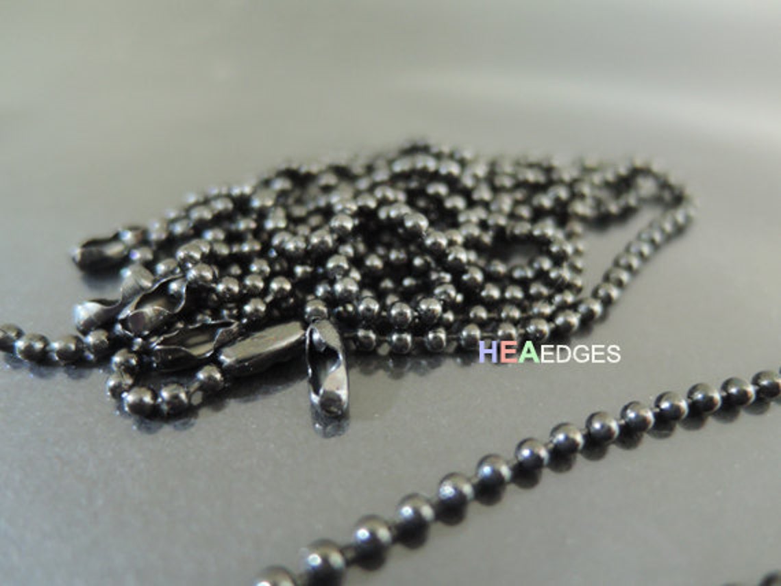 Ball Chain Keychain 140mm 10pcs Finding Black Small Ball Etsy