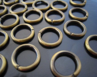 Antique Brass Large Open Jump Rings Finding - 20 pcs  13mm