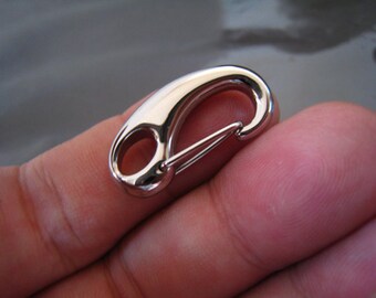 Finding - 1 pcs Stainless Steel Silver Mini Clasps Lobster Buckle 26mm x 13mm