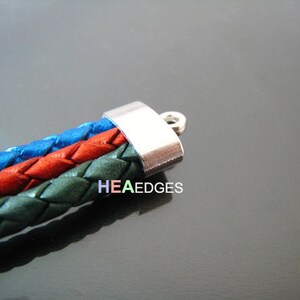 4pcs Silber Endkappen - Erkenntnisse große flache Leder Schnur Enden Kappe mit Schleife 15mm x 10mm x 7mm (innen 12mm x 5mm Breite)