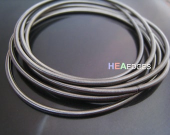 4pcs Silver Stretch Bracelet Chain 2mm x 185mm - Findings Silver Screw Helix Elastic Bracelet Chain