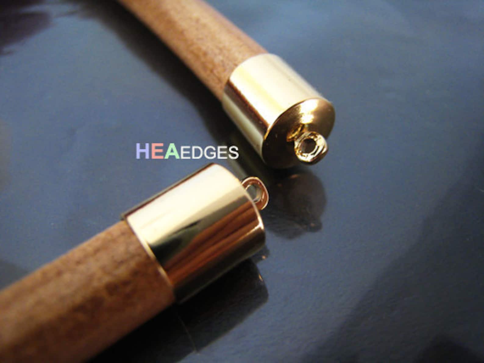 6pcs Gold End Caps 8mm Findings Gold Plated Large Leather Etsy