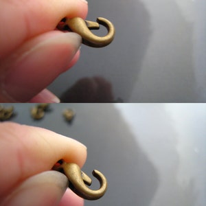 Finding 10 pcs Antique Brass Solid Mini Lobster Claw Clasp Closure 12mm x 7mm image 3