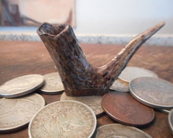 Hand Carved Antler Black Powder Measure     Muzzleloading