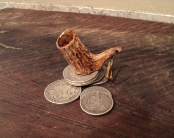 Hand Carved Antler Black Powder Measure  50 gr     Muzzleloading