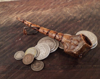 Hand Carved Antler Black Powder "Scoope" Measure     Muzzleloading
