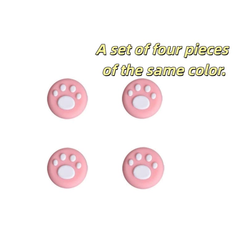 Empuñaduras para pulgar con forma de pata en color negro y rosa, agarre para Joy-Con para Nintendo Switch 2, juego de agarres de silicona con tapas, un juego de cuatro piezas (Joy-Con no incluidos) imagen 2