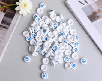 Empuñaduras para pulgar con forma de pata azul y blanca, agarre para Joy-Con para Nintendo Switch 2, juego de agarres de silicona con tapas, un juego de cuatro piezas (Joy-Cons no incluidos)
