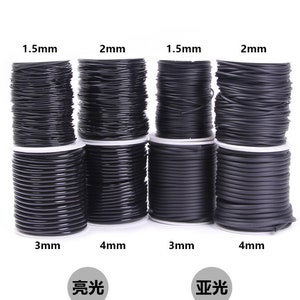 Hochwertige 1,5mm-4mm dicke schwarze glänzende glatte/matte Kautschuk/Schmuckschnüre