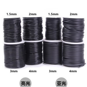 High quality  1.5mm-4mm thickness black shiny smooth/matte Rubber round cords/jewelry cords