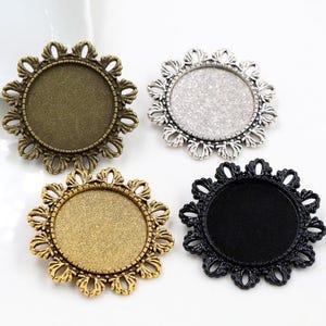 5pcs antiqued silver/antqued bronze/antiqued gold/black round brooch blanks/brooch pins/safe pin blanks(fit 25mm cabochons)