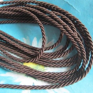cordini/corde di seta intrecciati di alta qualità da 10 iarde e 3 mm, color marrone scuro