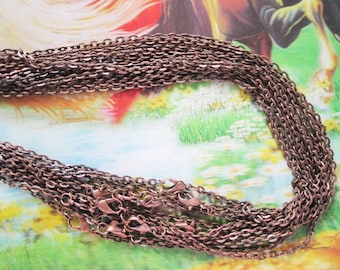 10pcs 20 inch 4x3mm antiqued copper plated flat cable chain necklace---very strong