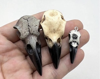 Nuevo estilo: 3 colgantes de resina con forma de calavera y cabeza de pájaro (4 estilos para elegir).