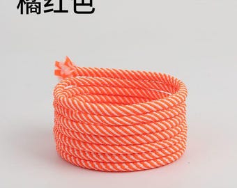 high quality 10 yards 5mm thickness orange strong jewelry diy cords/rope cords/dopamine cords