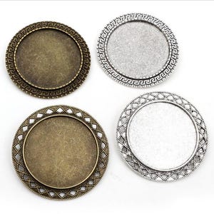 5pcs antiqued silver/antiqued bronze round brooch blanks/brooch pins/safe pin blanks(fit 35mm cabochons)
