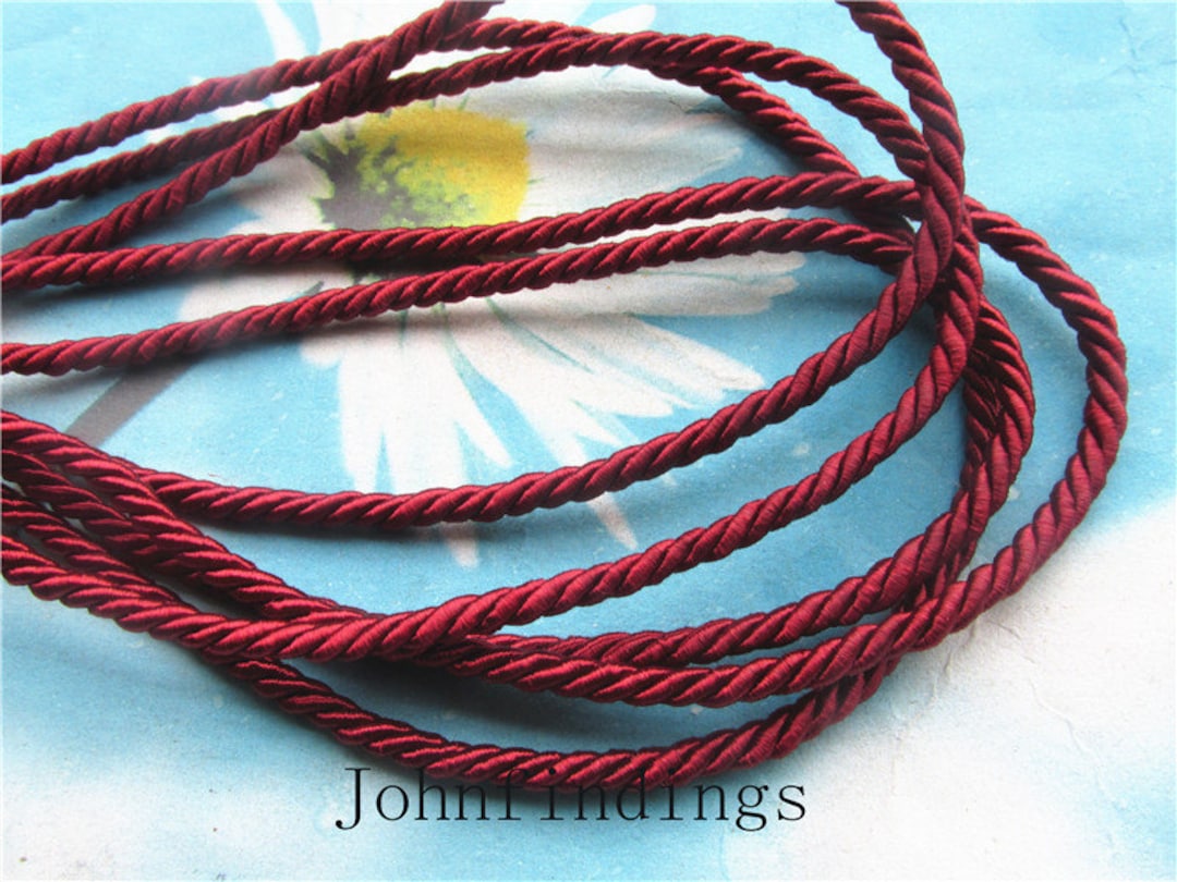 High Quality 10 Yards 3mm Maroon Twist Silk Rope Cords - Etsy